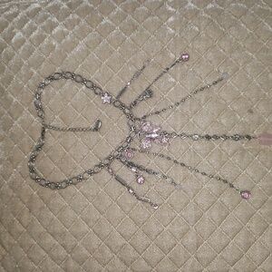 PILGRIM Butterfly Rhinestone Danish Design Necklace Silver